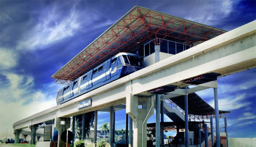 Pembangungan Stasiun dan Jalur Kereta Aeromovel, TMII